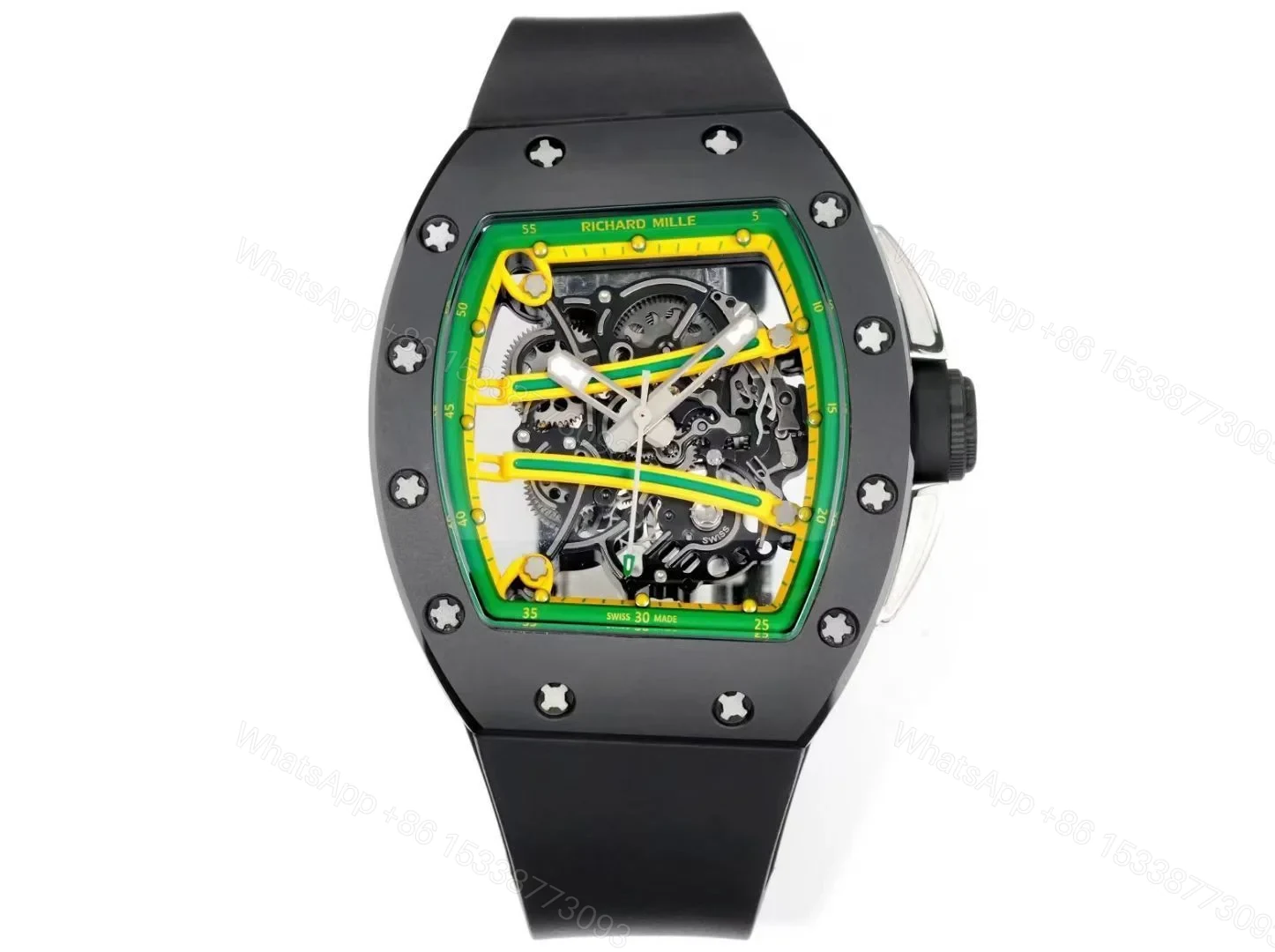 Richard Mille RM61-01 Watch TZP-N Zirconia Ceramic NTPT Carbon Fiber Case Skeleton Dial RMUL2 Manual Winding Movement 50.2MM Luxury Sports Edition RM61-01-TZP-CF-SK50 — view 1