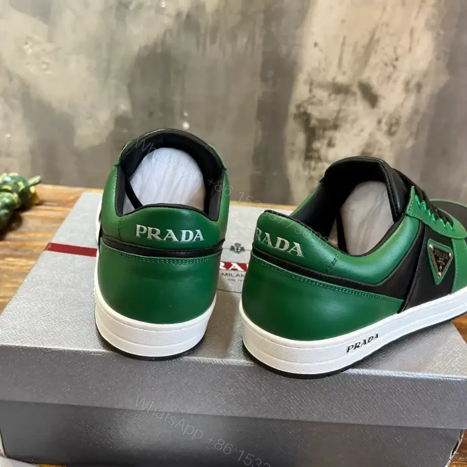 View 4 of PRADA DOWNTOWN LEATHER SNEAKERS GREEN – PRD092