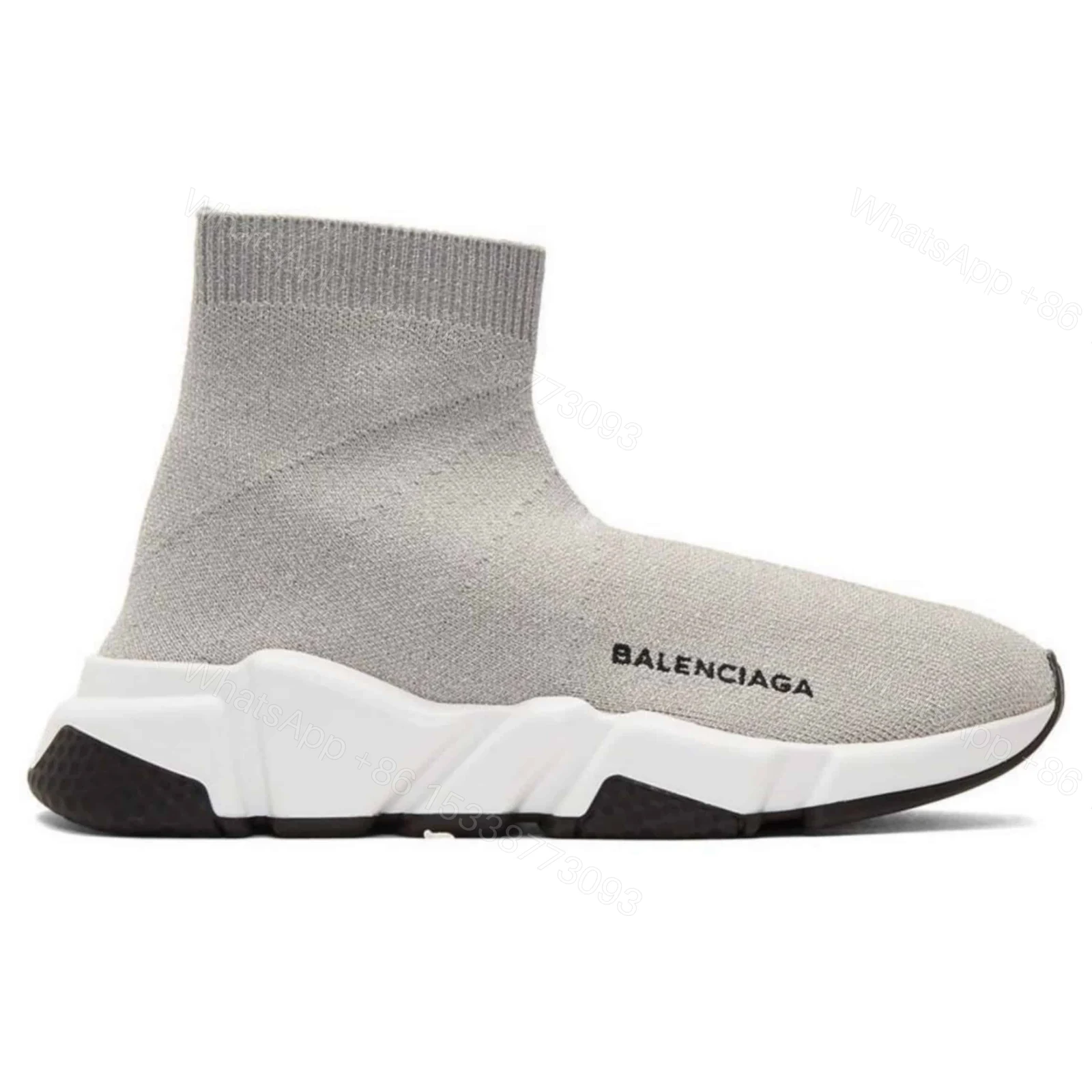 BALENCIAGA SPEED TRAINER METALLIC SILVER LUREX – BB18 — view 1