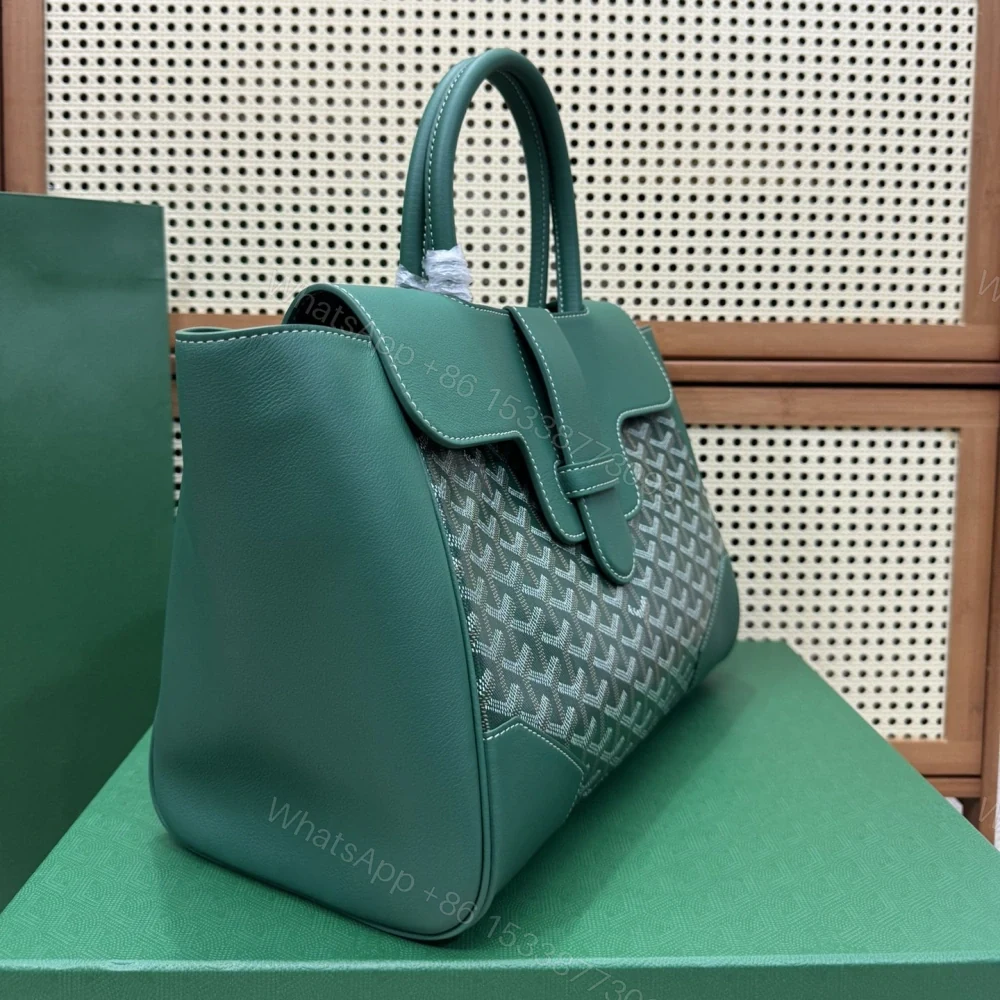 View 4 of 高仿Goyard*SAIGOC2手提托特包雙拼綠色大號免檢版