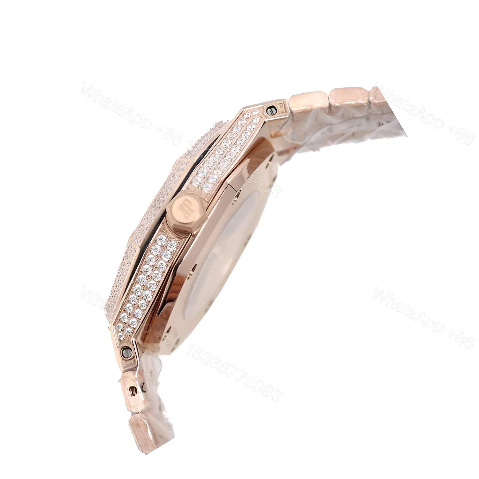 View 4 of Audemars Piguet Royal Oak Iced Out Rose Gold Replica