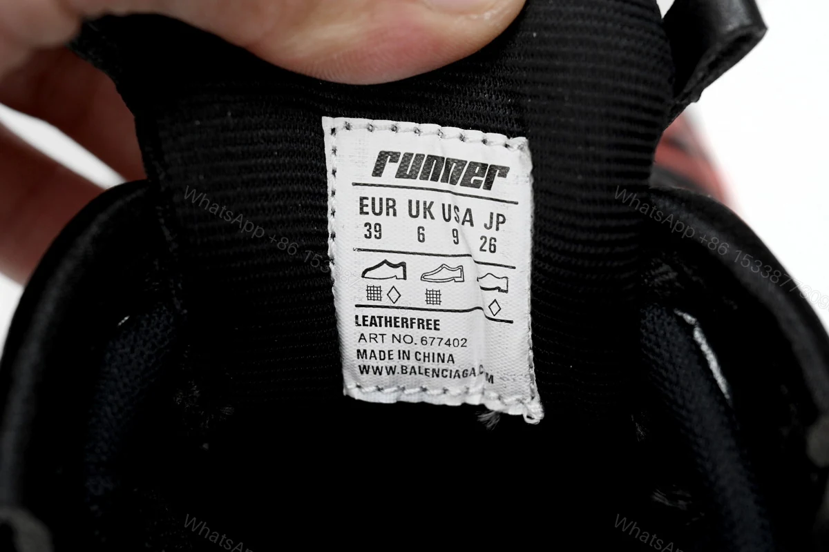 View 9 of Balenciaga Runner Black And Red Characters 677402 W3RB1 0102