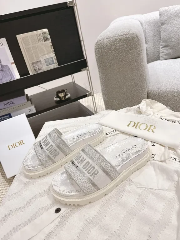 View 4 of Textured Dior-Inspired Knit Slip-Ons: Luxe Comfort Sandals