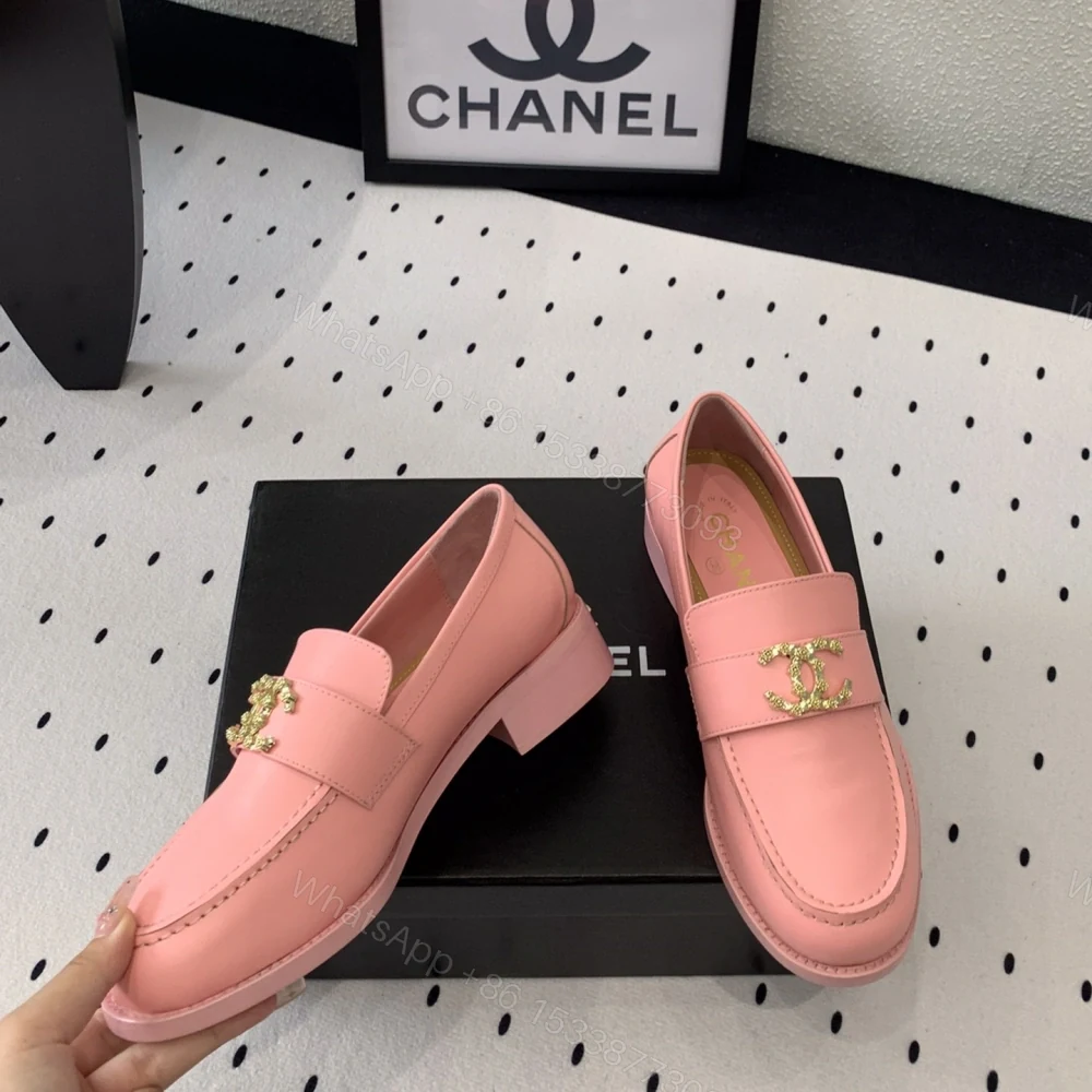 View 3 of 高仿Chanel*24S系列G45663C牛皮革樂福鞋粉色3CM免檢版
