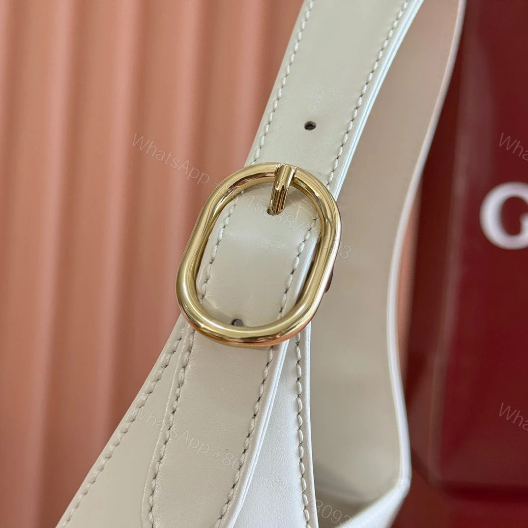 View 9 of JACKIE SMALL SHOULDER BAG 27 IN WHITE CALFSKIN GOLD HARDWARE