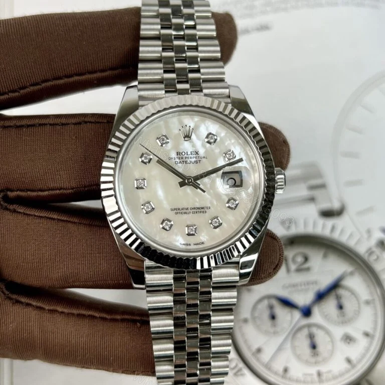 Datejust 41mm Super Clone Mother Of Pearl Dial Moissanite Diamonds — view 1
