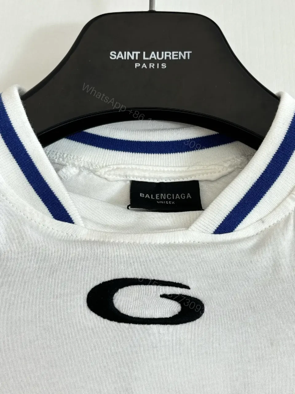 View 13 of Bold Performance Jersey: White/Blue, Luxe Streetwear Top