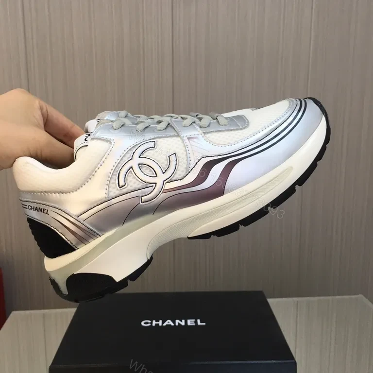 View 7 of Elegant Silver Chanel-Inspired Metallic Trainers for Everyday Luxury