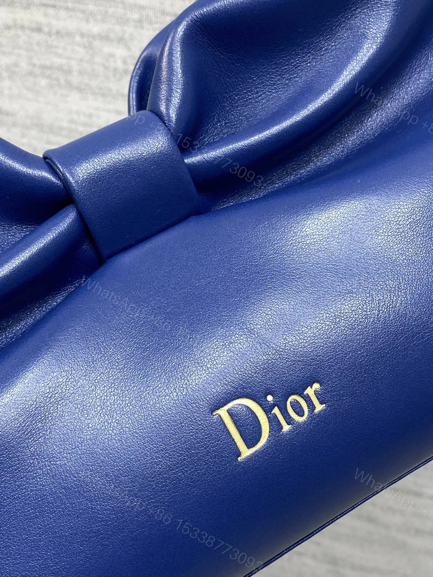 View 3 of Dior Bow Bag Navy Lambskin
