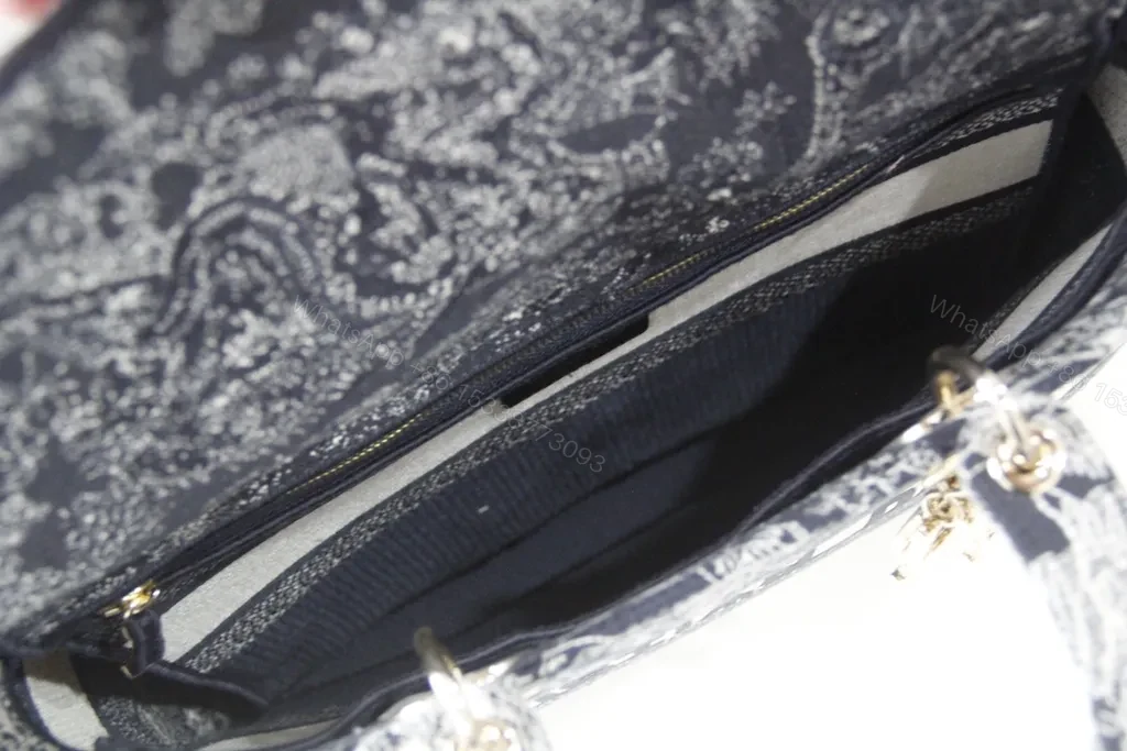 View 8 of Navy-Ivory Jacquard Tote: Luxe Everyday Carryall