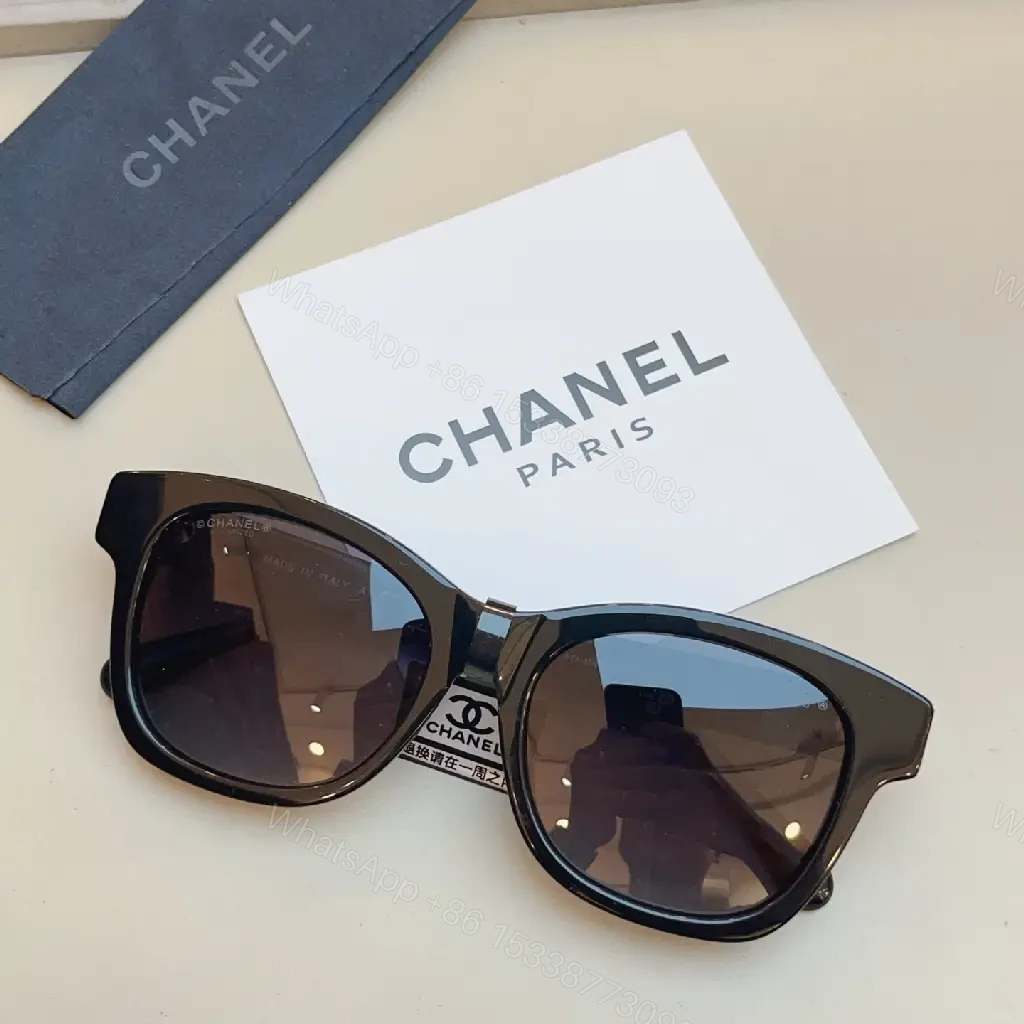 View 6 of Black Glossy Sunglasses Oversized Square Frame with Logo Detail