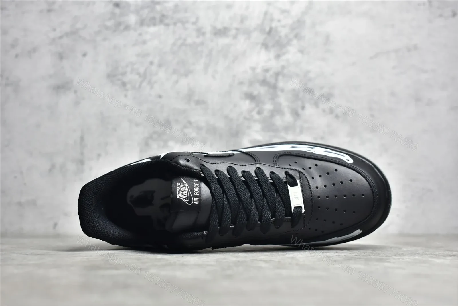 View 5 of UA Nike Air Force 1 Low Skeleton “Black on Black” Reps
