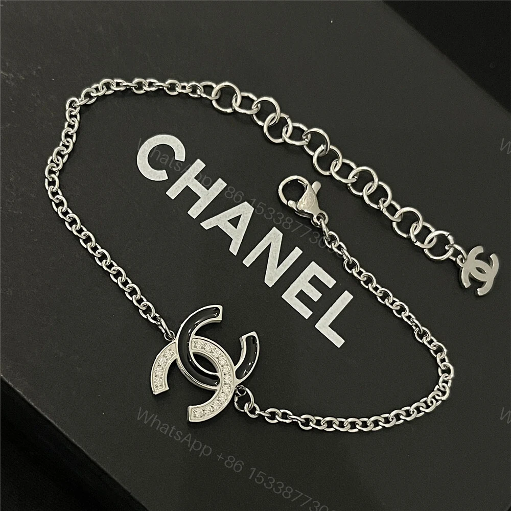 View 2 of Chanel Cc Logo Chain Bracelet Silver
