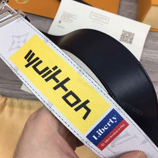 View 8 of LOUIS VUITTON BELT INITIALES REVERSIBLE MONOGRAM LOGO STORY WHITE – B130