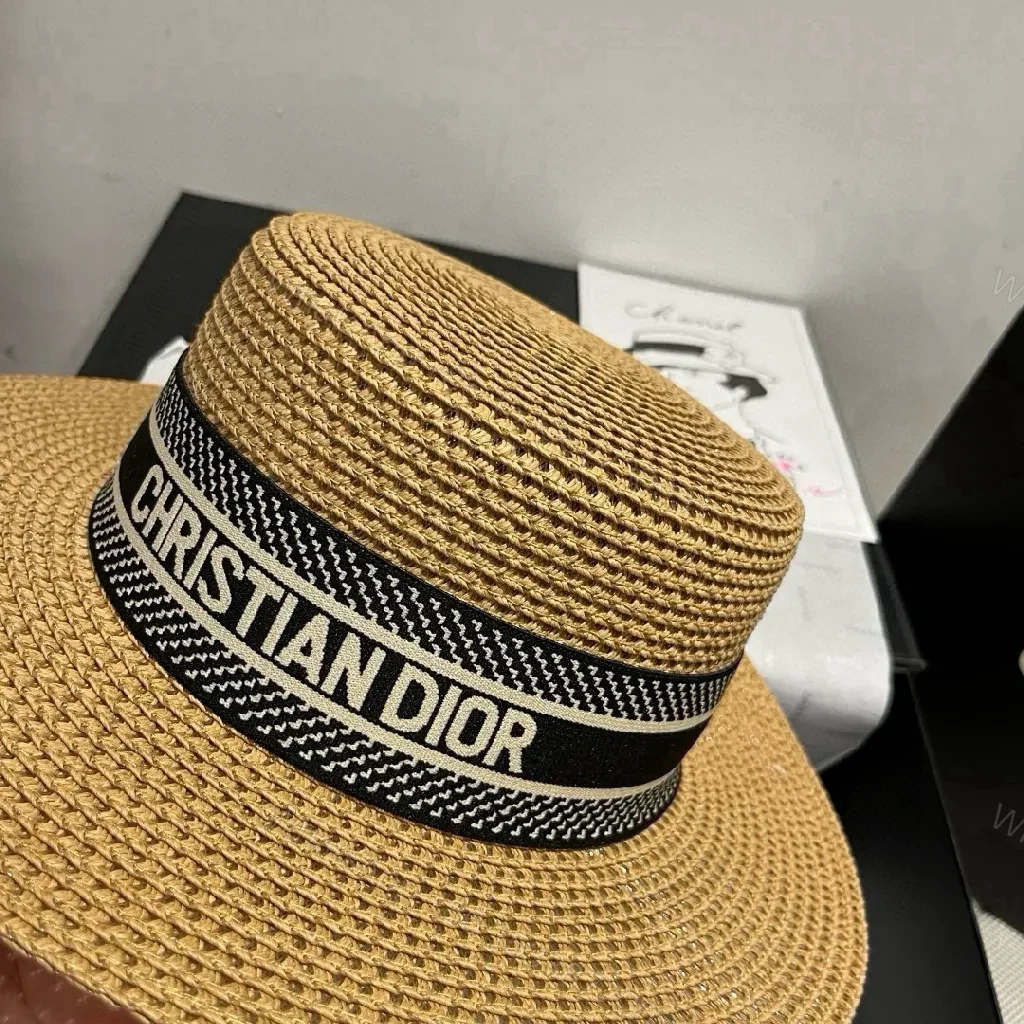 View 9 of Straw Hat with Bold Dior Band – Structured, Sun-Proof Chic