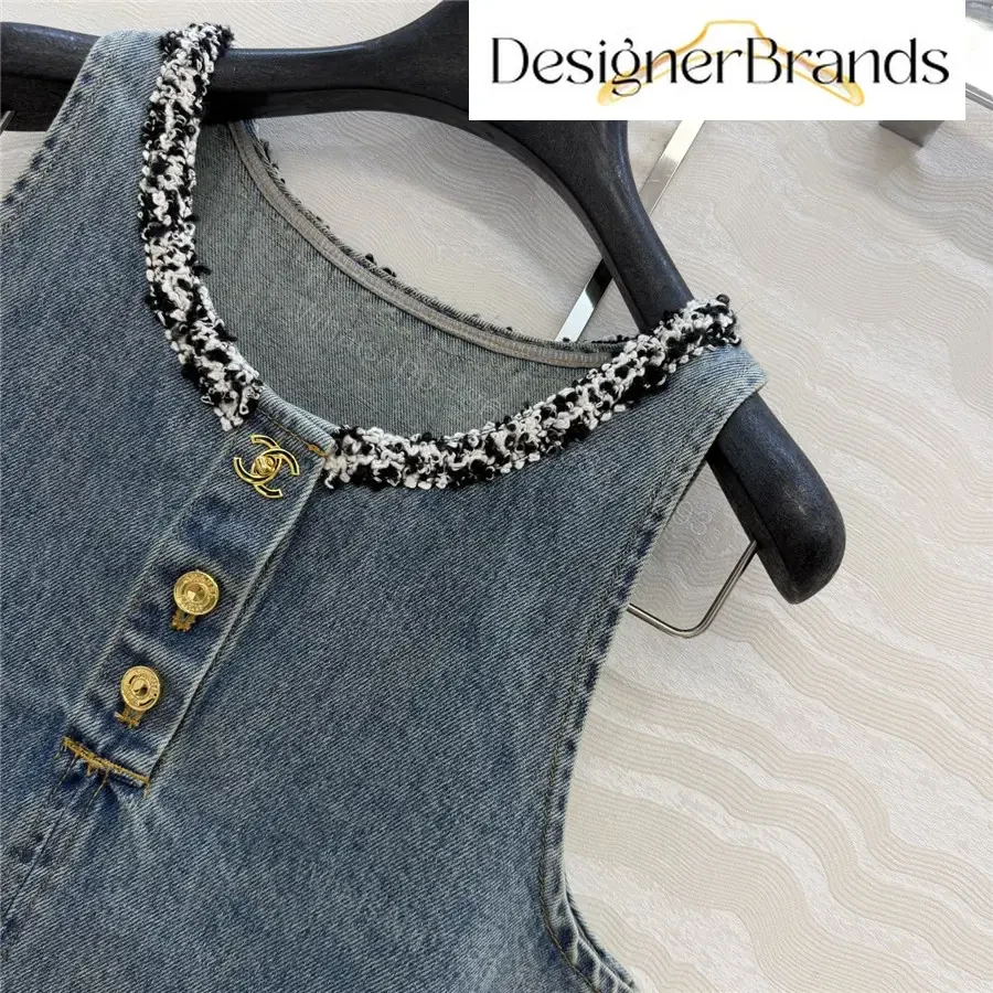 View 4 of Chanel Blue-Gray Sleeveless Denim Vest
