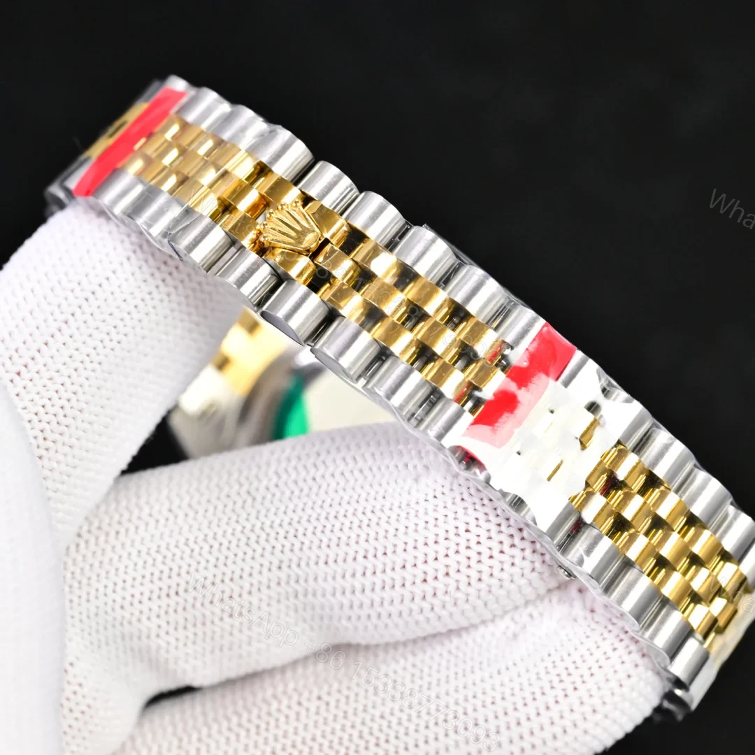 View 6 of Rolex Datejust 31 Stainless Steel Yellow Gold Fluted Black MOP Jubilee 278273-0024