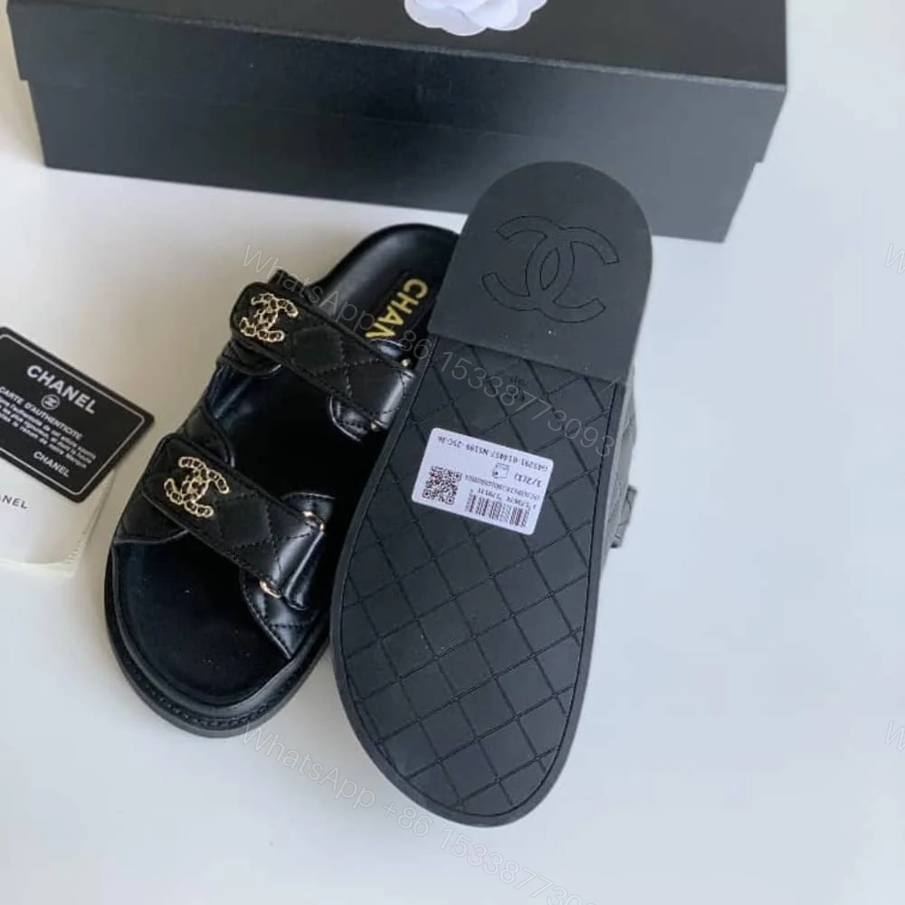 View 5 of CHANEL CC DIAMOND QUILT SANDAL BLACK G45507 B15805 94305