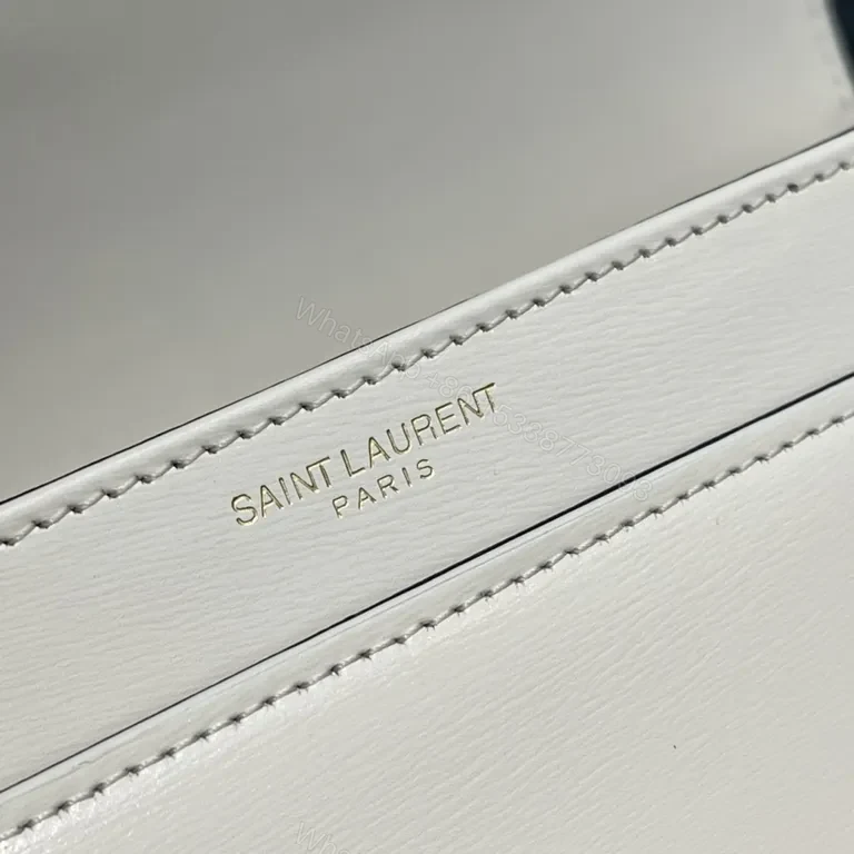 View 4 of Ivory Leather Crossbody with YSL Hardware â€“ Luxe Everyday Bag
