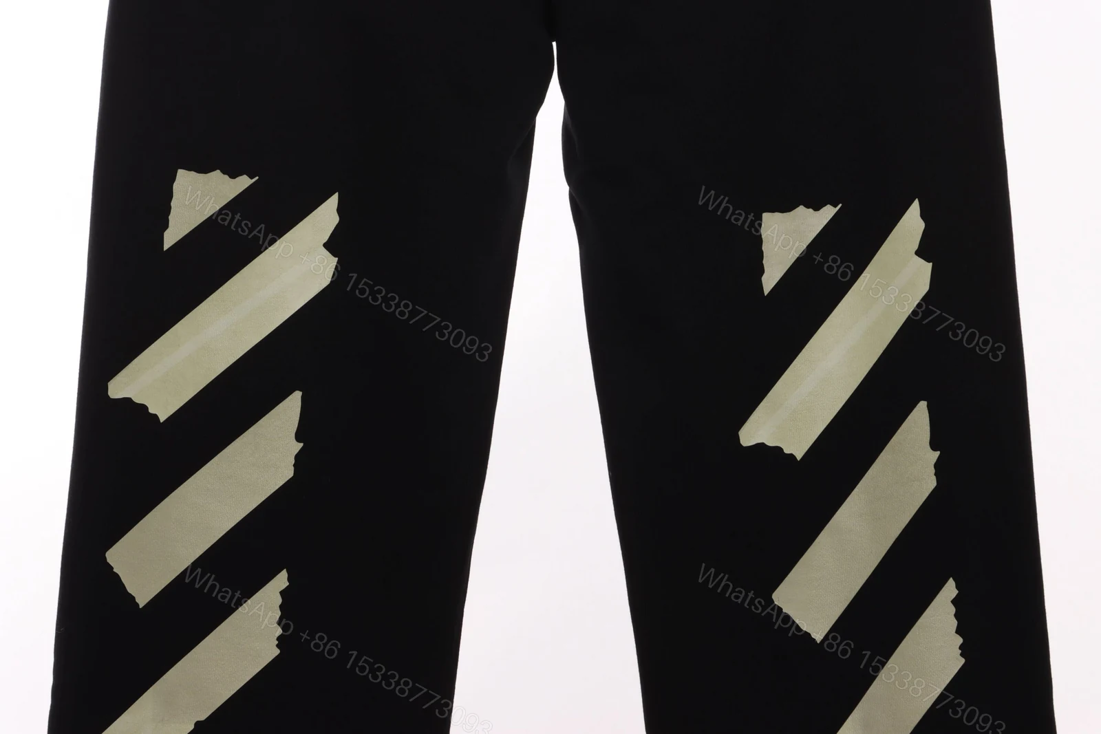 View 3 of Off-White Yellow Rubber Strip Pants