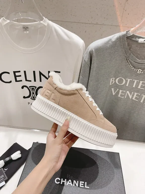 View 8 of Chanel-Inspired Cozy-Suede High-Tops: Plush Comfort Sneakers