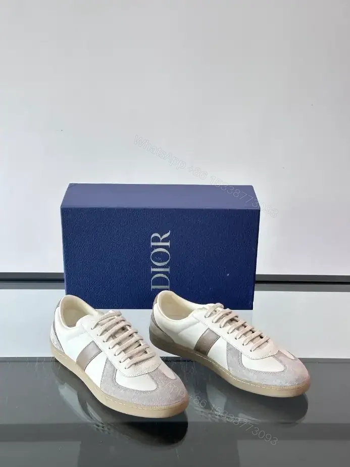 View 2 of DIOR B01 MATCHPOINT SNEAKER GRAY AND WHITE SMOOTH CALFSKIN WITH GRAY SUEDE – CD240