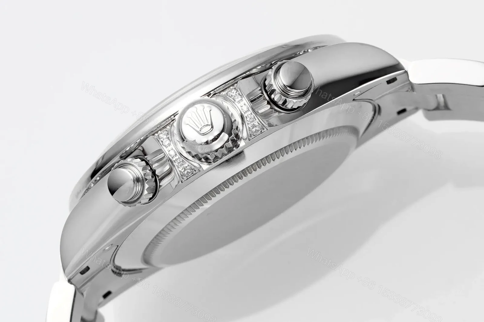 View 7 of Radiant ice blue daytona diamond replica 40 Steel Bracelet Edition ROLEX-DAYTONA-ICE-DIA-40
