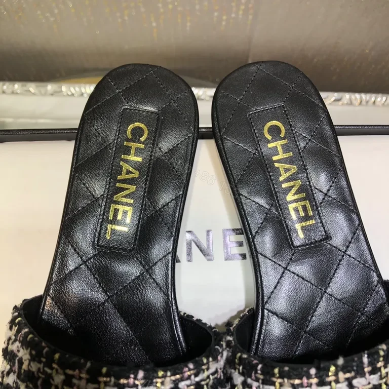 View 7 of Chanel-Tweed Slide Sandals: Luxe Comfort & Elevation