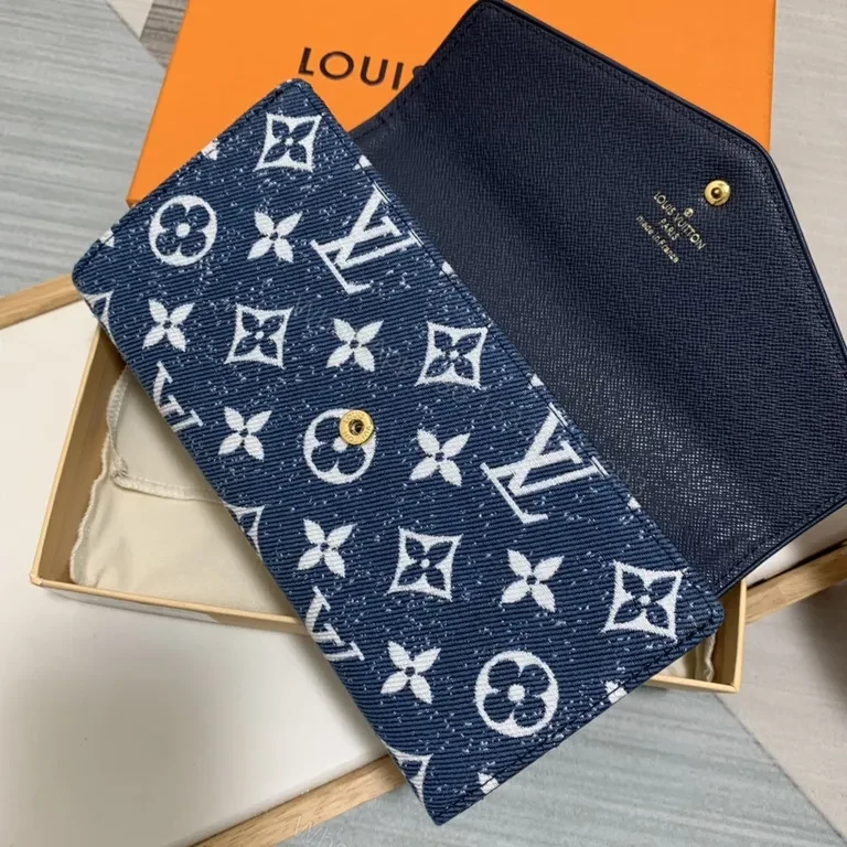 View 6 of Denim Monogram Wallet: Navy Canvas, Modern Luxe, Zip-C wallet