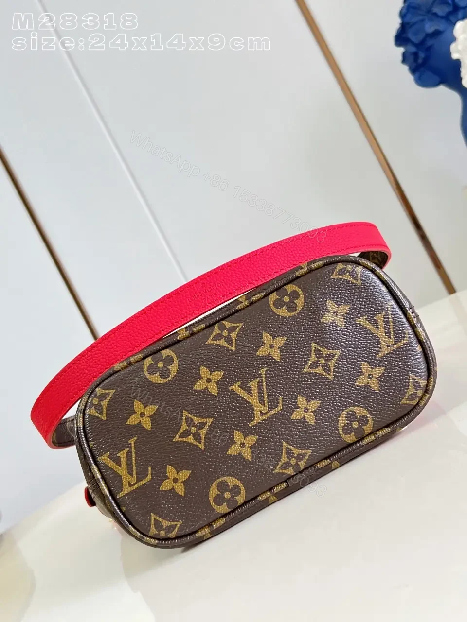 View 5 of Lux Monogram Crossbody with Pink Accent