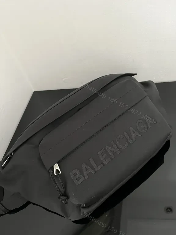 View 4 of Black Nylon Belt Bag: Luxe Streetwear, Hands-Free Utility