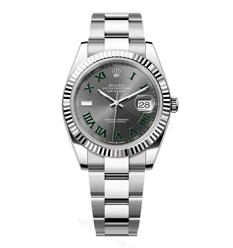 Rolex Datejust Rhodium Dial 126334 “Wimbledon” Flutted/Oyster 41 mm — view 1