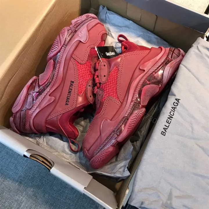 View 2 of BALENCIAGA TRIPLE S CLEAR SOLE SNEAKER IN RED – BB171