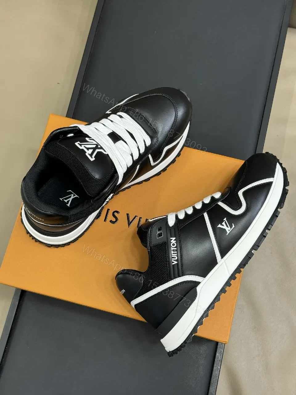 View 5 of Lux Laminated Leather High-Top Sneakers: Designer Comfort