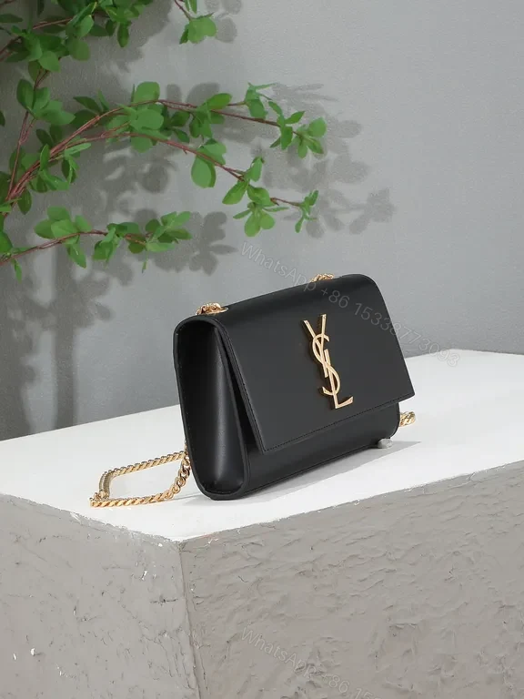 View 5 of Chic Black Leather Flap Bag â€” Gold Hardware, All-Day Versatility