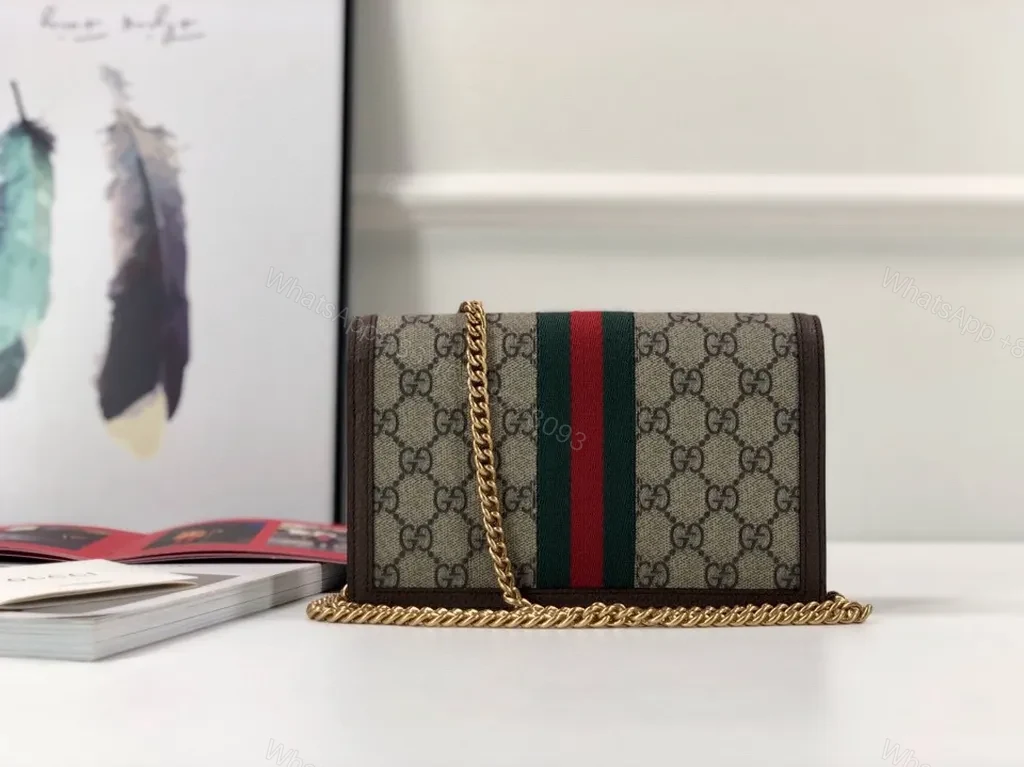 View 5 of Lux Pack GG Supreme Wallet on Chain with Dragonfly Crystals