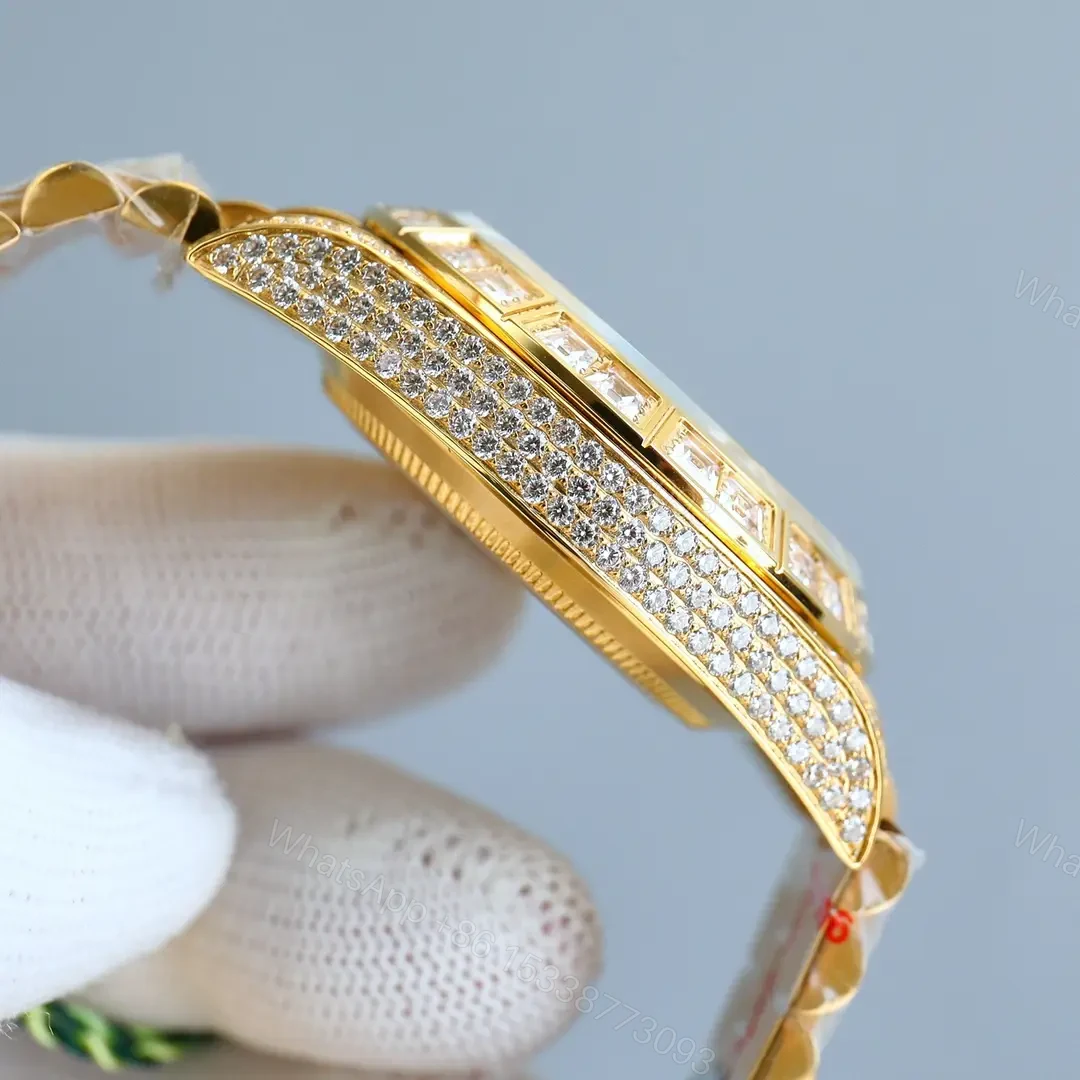 View 7 of Best Rolex Datejust Full Diamond replica· 41MM Gold President Bracelet Edition RG-DATEJUST41-FULL-DIAMOND-GOLD