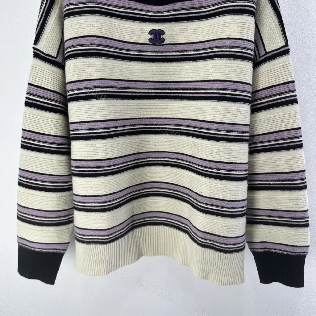 View 8 of Stripe Knit Crewneck Sweatshirt: Soft Textured Comfort