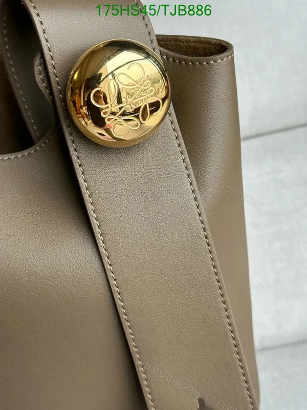 View 4 of Loewe Red Pebble Bucket Bag with Calfskin RA288