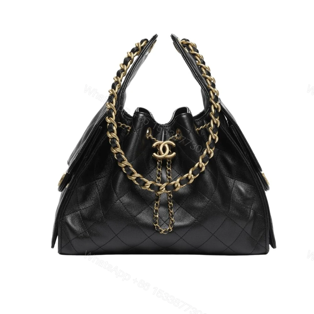 Chanel 25 Small Handbag Grained And Gold Tone Metal Black 26Cm AS5293 B20304 94305 — view 1