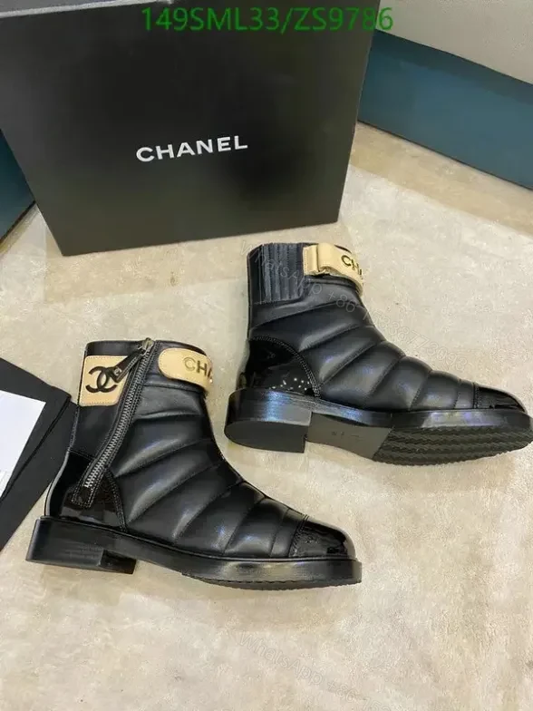 View 16 of Chanel Mid-Heel Boots ZS97 in Cowhide and Sheepskin