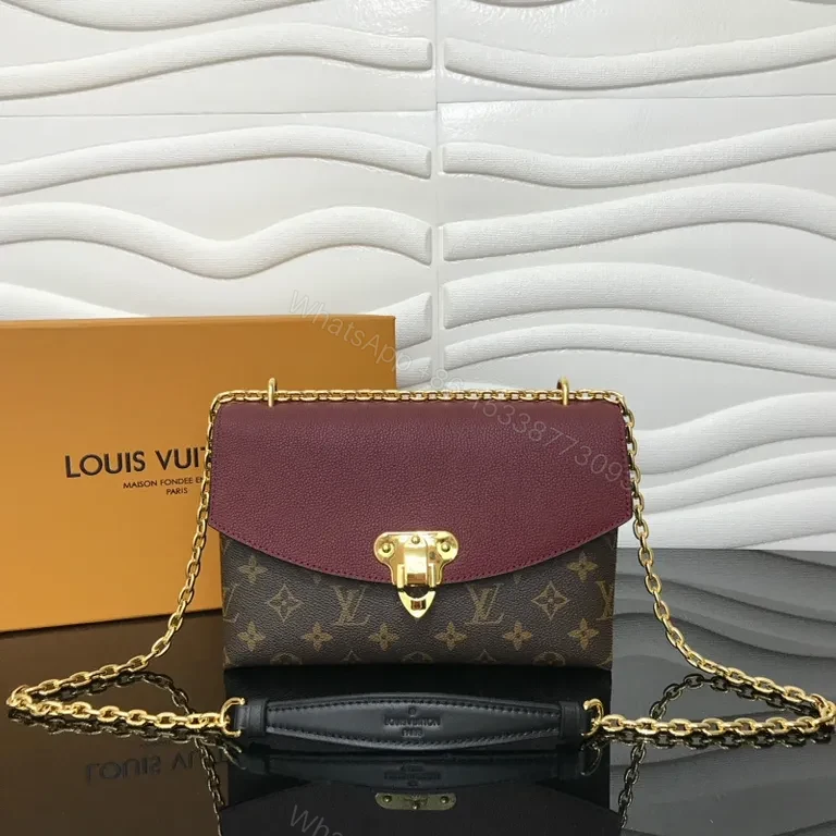Chic Burgundy Monogram Crossbody Bag - Luxury Day-to-Night — view 1