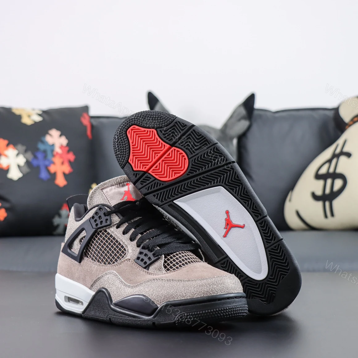 View 3 of Air Jordan 4 Retro Taupe Haze Reps