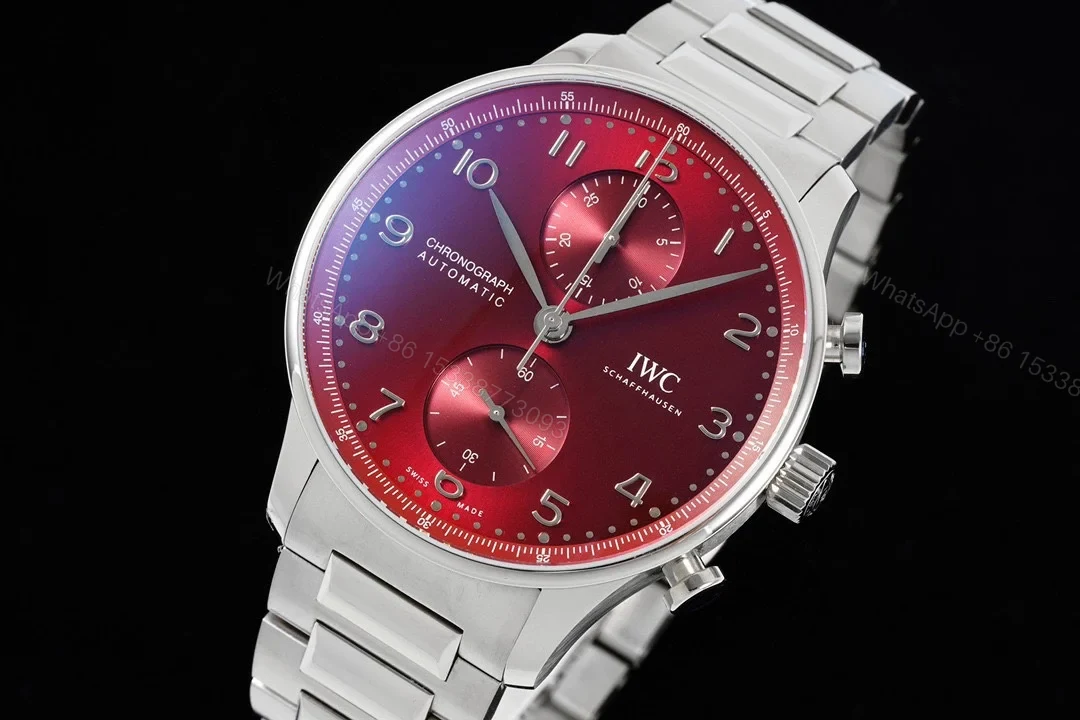 View 2 of IWC Portugieser Red Replica 41MM Premium Chronograph Steel Bracelet Edition IW3716-19