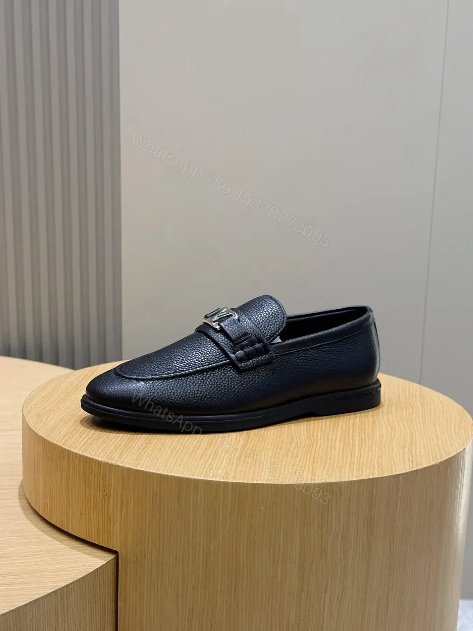 View 8 of Black Leather Loafers – Classic Silhouette, LV Hardware, All-Day Comfort