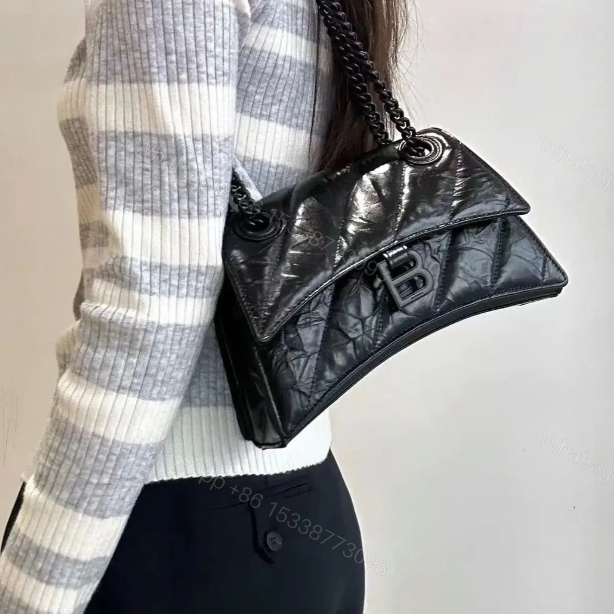 View 12 of 高仿BalenciagaCrush鏈條包小號XS
