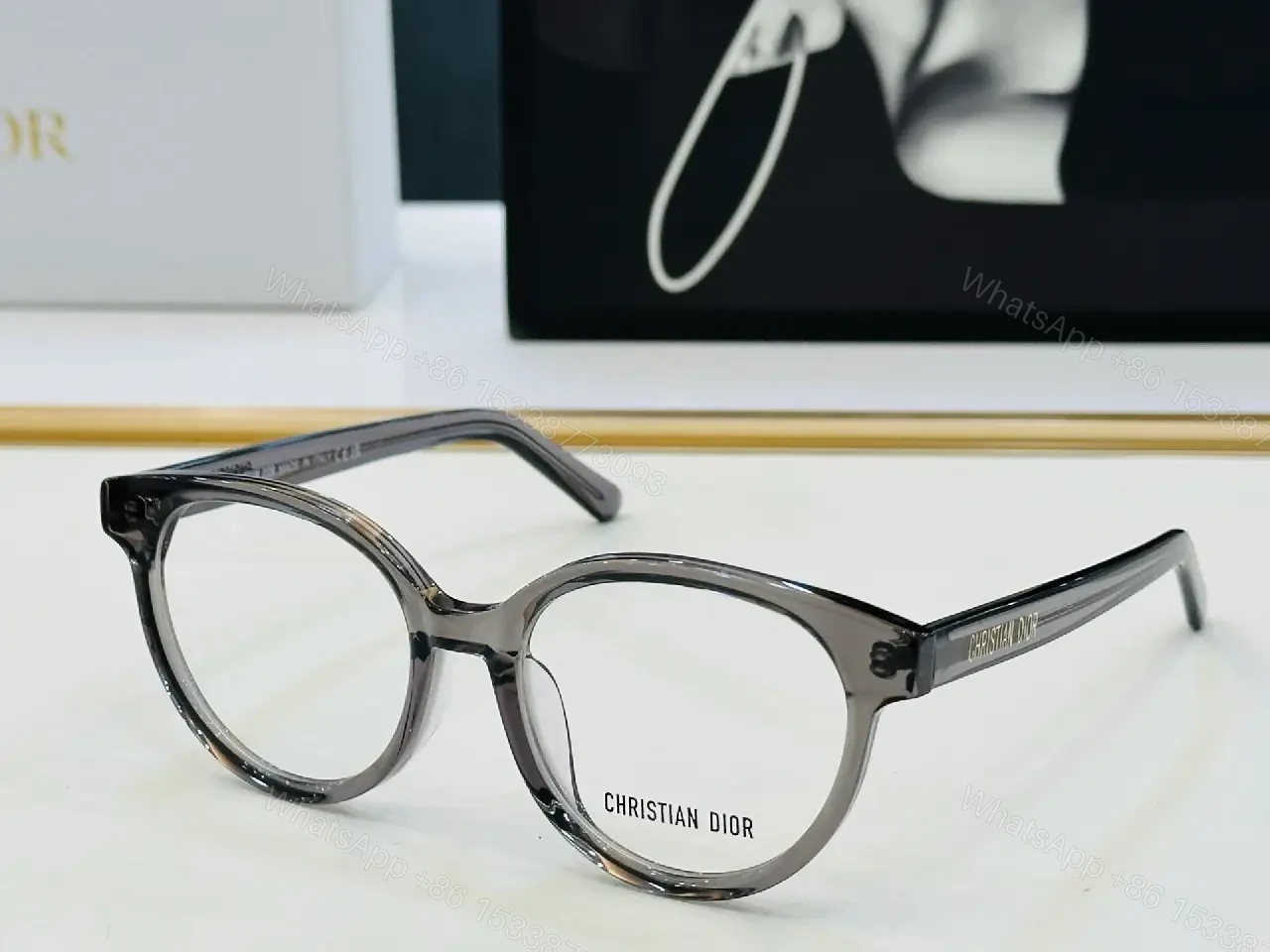 View 3 of Bold Black Round Eyeglasses: Subtle Luxury Eyewear