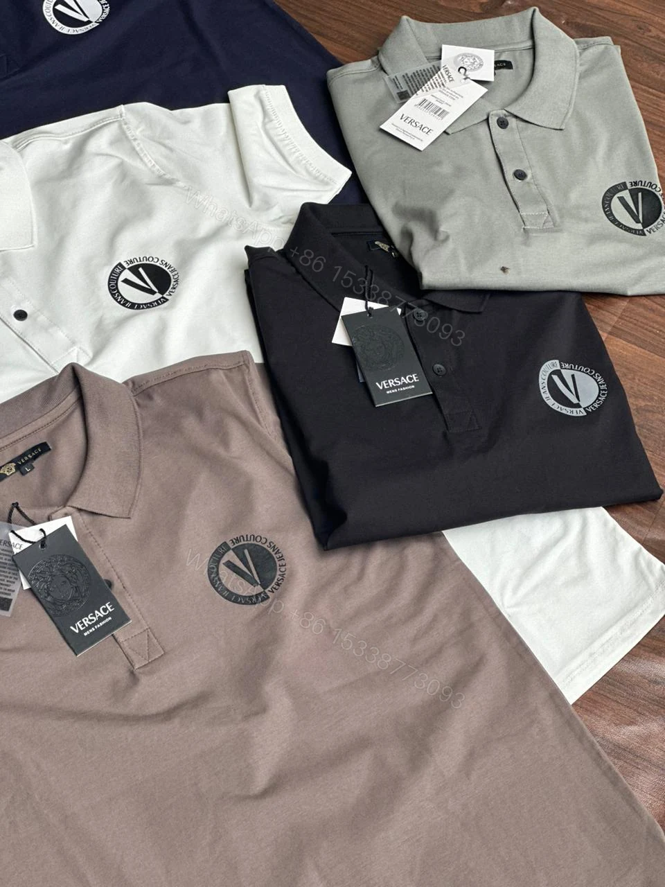 View 8 of FIRST COPY VERSACE EXCLUSIVE COTTON LYCRA COLLAR T-SHIRT