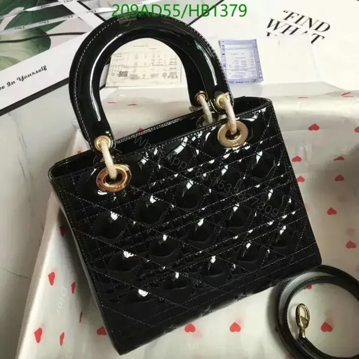 View 2 of Dior Replica Mini Lady Bag in Black Leather HB13797 1:1