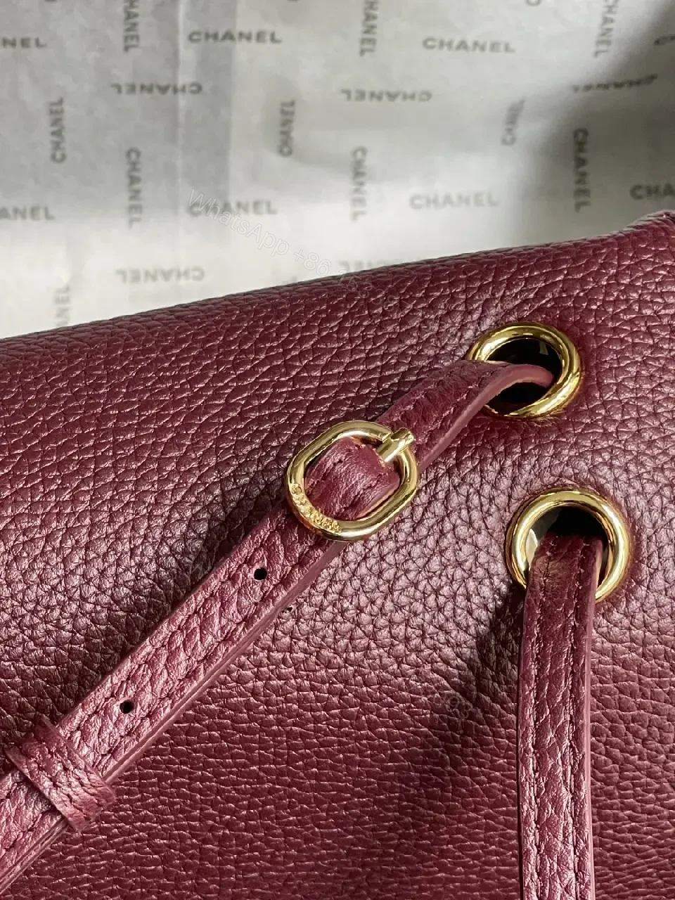 View 8 of Burgundy Textured Leather Shoulder Bag: Compact Luxury
